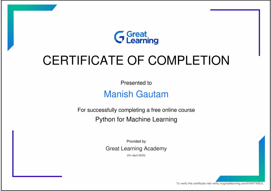 ML Python Certificate